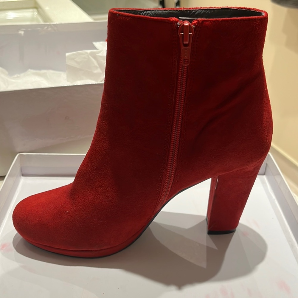 Browns new red suede ankle boots